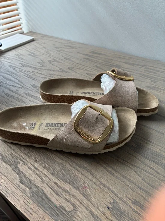 [Birkenstock] Madrid Big Buckle Washed Metallic Rose Gold sandal 39 - Picture 10 of 12